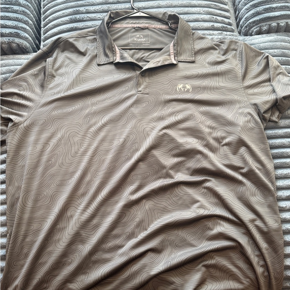 KUIU Men's Taupe Swirl Polo Shirt